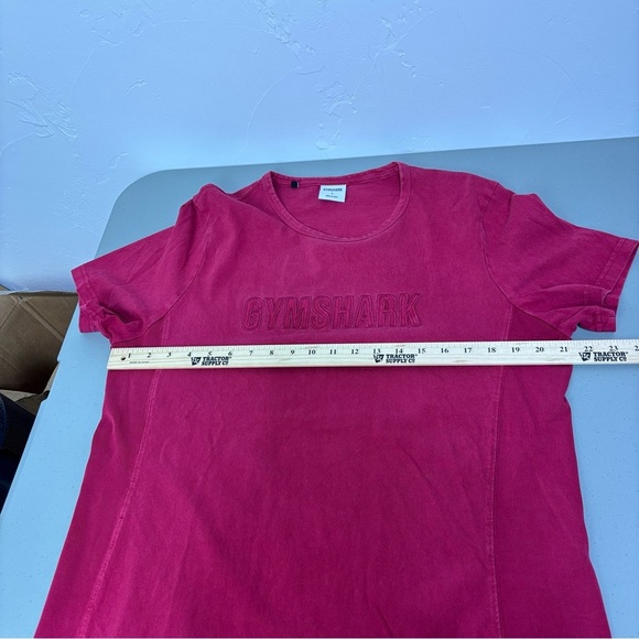 Gymshark Men's Large Spellout Red T Shirt Short Sleeve Activewear Gym Workout - Picture 7 of 8